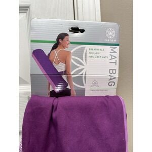 NEW Gaiam Breathable Yoga Mat Bag Carrier Purple - fits mats up to 26" W X 72" L